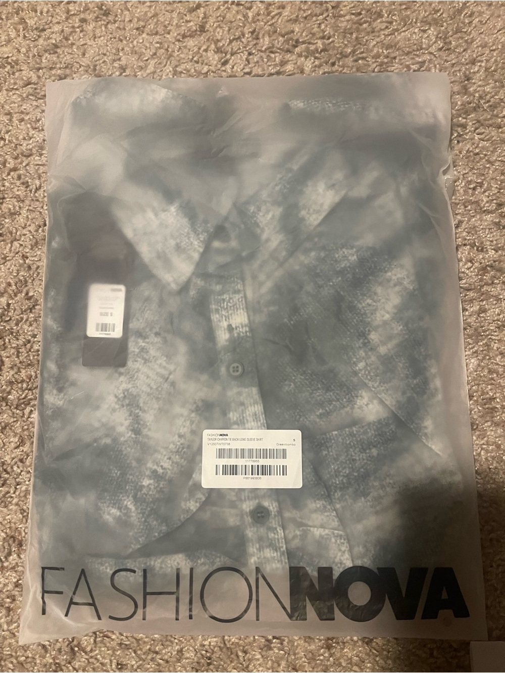 Fashion Nova Washed Blue Button-Down Shirt